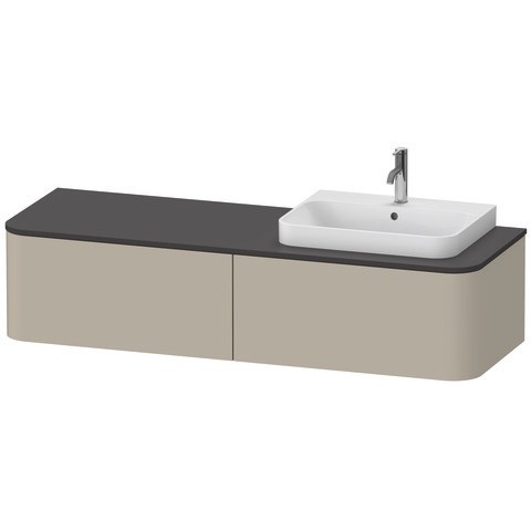 Duravit Happy D.2 Plus Konsolenwaschtischunterbau wandhängend Taupe Seidenmatt 1600x550x354 mm - HP4 HP4944R60600B10 von Duravit