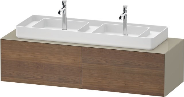 Duravit White Tulip Konsolenwaschtischunterbau wandhängend Amerikanischer Nussbaum & Taupe Matt & Ho WT4866077H30K00 von Duravit