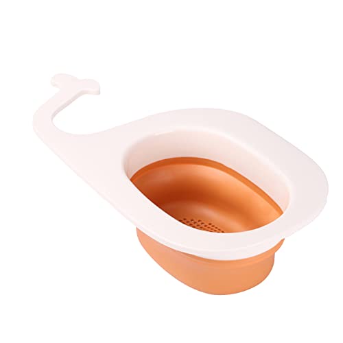 Multifunktionaler Spülen Siebkorb Faltbarer Seiher Sieb,1 Pcs Walförmiger Drainagekorb Spülbecken Siebfilter Zum Einhängen,Sieb für Spülbecken mit Haken Zum Filtern von Haushaltsabfällen (orange) von Durdiiy