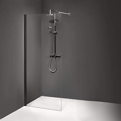 Duschkabine/Duschabtrennung Dusbad Vital 8 'Black Edition' Dusche/Seitenwand/Walk in Solo Duschwand ESG 8mm - Made in Germany, Breite:1200mm von Dusbad