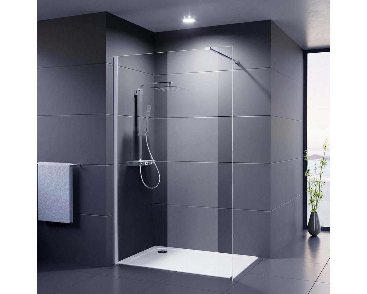 Duschmeister Walk-in-Dusche Walk In Palladium Neo 8 mm Duschwand 100x200 cm NanoClean von Duschmeister