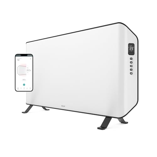 Duux Edge Smart 2000W Elektroheizung Energiesparend - Elektro Konvektor Heizung Elektrisch - Heizlüfter Badezimmer - Heizkörper mit Thermostat - Elektrische Heizgeräte für Räume bis zu 30m² - Weiß von Duux