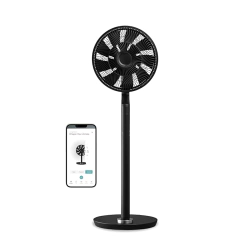 Duux Whisper Flex Ultimate Smart Standventilator Leise - Steuerung per Fernbedienung & Smartphone - Höhenverstellbar 58-103cm - Energieeffizient - Schwarz von Duux