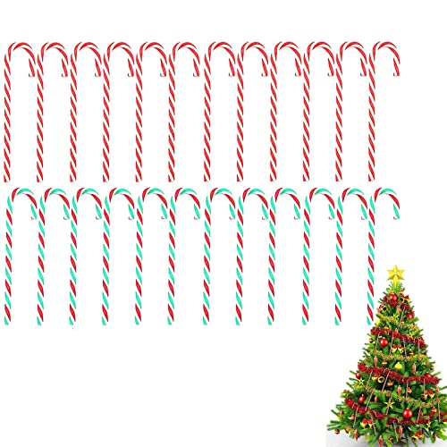 24 Stücke Zuckerstangen Deko Rot Weiß, Weihnachten Zuckerstangen, Weihnachten Weihnachtsbaumschmuck Candy Canes, Zum Dekorieren von Weihnachtsbäumen, Party-Feiertagsdekorationen Usw von Duyteop