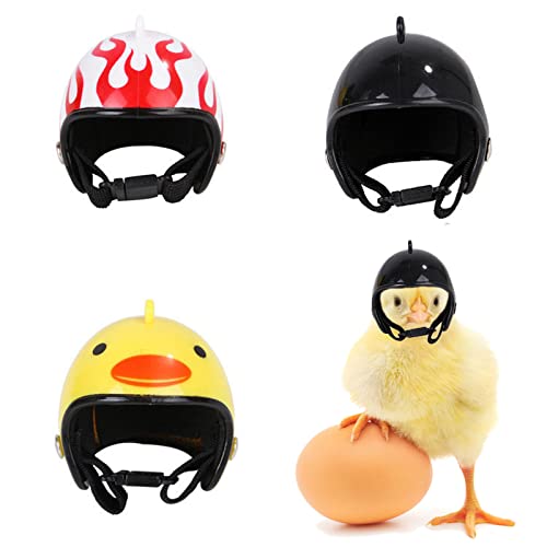 Duyteop 3 Stück Hühnerhelm Kopfbedeckung, Haustier Huhn Helm, Kompakt Huhn Helmm, für Huhn Ente Vogel und Anderes Geflüge Kopfschutz 3 Farben 4 x 4.5cm von Duyteop