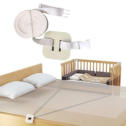 Rausfallschutz Boxspringbett, Beistellbett Befestigung, Gurt für Babybett, Beistellbett Befestigung, Babybett Befestigung 8m Weiß Befestigung Beistellbetten Gurt, für Boxspringbetten von Duyteop