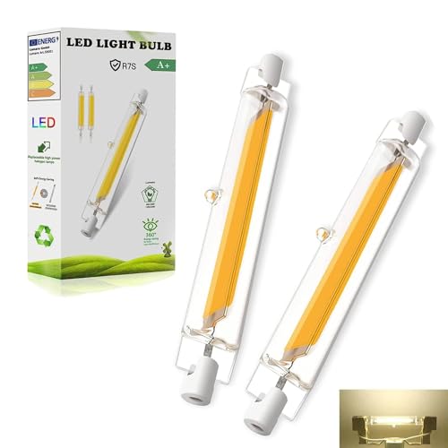 R7S LED 118mm 20W Dimmbar Lampen, R7S LED Birne Licht Naturweiß 4000k, 20W R7S LED Ersatz für 200W Halogen Leuchtmittel, 2000lm Kein Flackern, 360 Grad Licht, R7S für Deckenfluter, Leselampen, 2pcs von Dvnoua