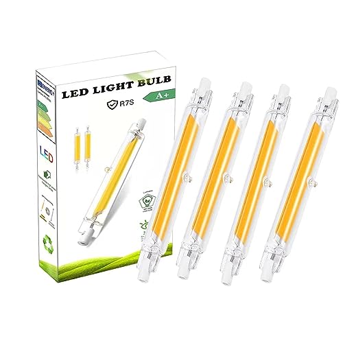 R7S LED 118mm 20W Lampe Dimmbar, R7S LED Birne Licht Kaltweiß 6000K, R7S 118mm 20W LED COB Glühbirne Ersetzt R7S 200W Halogenlamp, R7S aHightlight COB Lampe, 2000LM, 360 Grad Licht, 4 Stück von Dvnoua