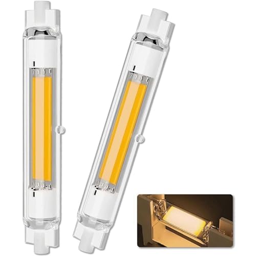 R7S LED 118mm 30W Dimmbar Birnen, R7S 118mm 30W LED COB Glühbirne Ersetzt R7S 200W 300W Lampe Halogenlamp,R7S LED 118mm 30W Leuchtmittel Warmweiß 3000K,Lampen 3000LM,AC 220V-240V,360 Grad Licht, 2pcs von Dvnoua