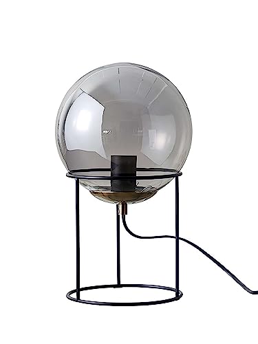 Dyberg Larsen - Schwarz/Rauchglas/Messing - Moon - Tischlampe - Hergestellt aus schwarzem Metall, Rauchglas und Messing - Für die Verwendung in Innenräumen - E27/40W - Dänisches Design von Dyberg Larsen