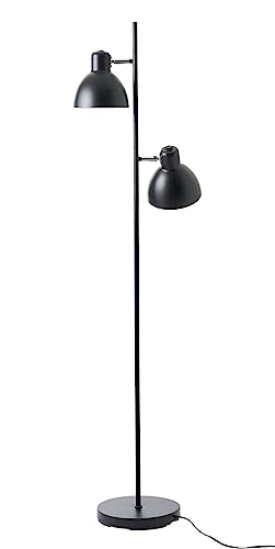 Dyberg Larsen - Skagen - Stehlampe 2 Schirme - Hergestellt aus mattschwarzem metall und Chrom - E27/60W - Ohne leuchtmittel - Dänisches Design - Modern - Licht von Dyberg Larsen