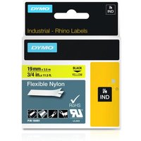 DYMO® Original IND-Schriftband für Rhino™ Nylon 19mm x 3,5m - schwarz auf gelb von Dymo