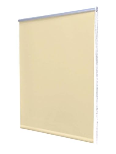 Klemmfix Verdunkelungsrollo 40cm Thermo Klemmrollo, stufenlos einstellbar bis 160cm Länge, Blickdicht, ohne Bohren (Beige) von Dynamic24