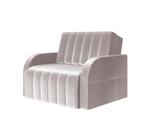 E-MEUBLES Schlafsessel mit Bettfunktion Schlafsofa mit Bettkasten Sessel mit Schlaffunktion Klein und Gemütlich Sofa Couch Gästebett Relaxsessel Kindersofa 101x104x90 - Montana 80 (Beige - Paros 02) von E-MEUBLES