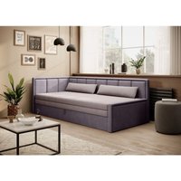 Sofa mit Schlaffunktion und Bettkasten Couch für Wohnzimmer Schlafsofa, Polstersofa Wohnlandschaft mit Bettfunktion - 214x77x82 cm - fulo (Links, von E-MEUBLES