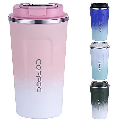 EACHPT Kaffeebecher to go Thermo,510ml Kapazität,BPA-freier,Kaffeebecher mit Deckel Auslaufsicher,Doppelwandiges Isoliertes Vakuum Edelstahl Thermobecher Kaffee to go, für Kaffee/Tee Unterwegs von EACHPT