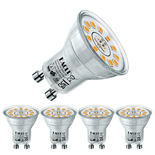 EACLL Mini GU10 LED Warmweiss 3.5 Watt Ersetzt 50W Halogen Leuchtmittel, 4er-Pack, 450 Lumen 3000K Birnen, AC 230V Flimmerfrei Strahler, Abstrahlwinkel 120 Grad Spot, Nicht Dimmbar Reflektor Lampen von EACLL
