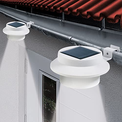 EASYmaxx Solar-Leuchte für Dachrinne 3er-Set | mit Tageslichtsensor, kabellos [weiß] von EASYmaxx