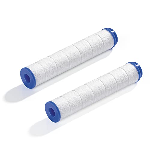 EASYmaxx Ersatz-Filter für Duschkopf | 2er-Set | PP-Baumwoll-Filter für gereinigtes & weicheres Wasser durch integrierte Mineralkugeln | Ideal bei kalkhaltigem Wasser [Weiß] von EASYmaxx