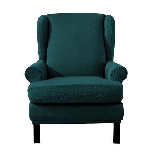 EBETA E Elastisch Sesselüberwürfe, Sesselbezug Ohrensessel Überzug Bezug Sesselhusse Stretch Husse für Ohrensessel (Gras-Grün) von EBETA