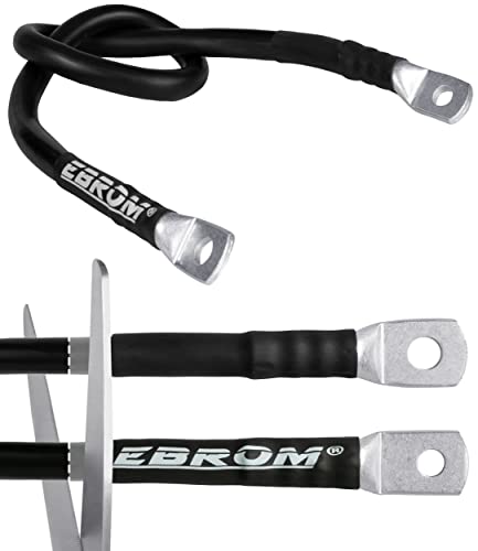 EBROM HI-FLEX Batteriekabel 70 mm² schwarz, fertig konfektioniert, ab 30 cm bis 10 m viele Längen + Ringösen/Kabelschuhe M8/M10/M12 kombinierbar 70mm2, Ihre Auswahl: 70 mm2 100 cm Kabelschuh 2 x M10 von EBROM