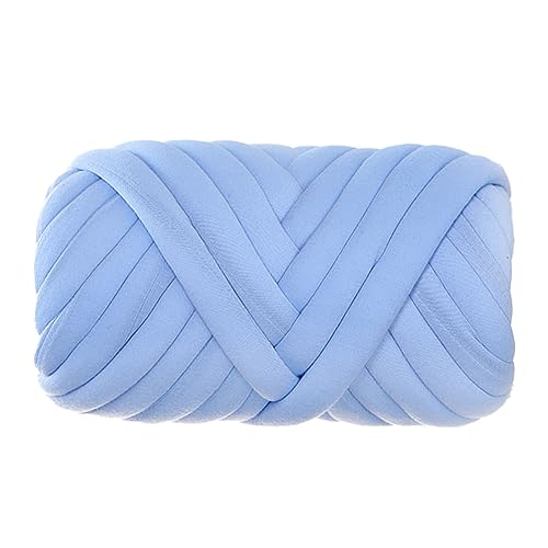 Chunky Wolle Garn, 500g Soft Bulky Arm Stricken Wolle Roving Häkeln, 2,5cm DIY Hand Chunky Strickdecke Decke Garn Für Decke, Haustierbett, Riesen Grobstrickdecken (Blau) von EBbels