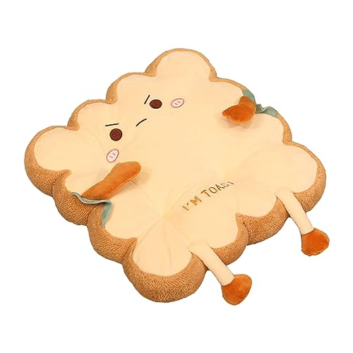 EBbels Toastbrot Kissenkissen, Kawaii-Cartoon-Toast-Sitzkissen, Plüschtier, Weicher Stuhlbezug, Bodensitzkissen, Plüsch Für Büro, Wohnheim, Schlafzimmer, Zuhause (2) von EBbels