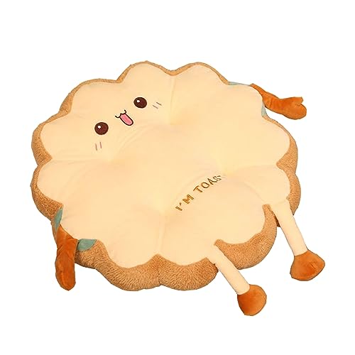 EBbels Toastbrot Kissenkissen, Kawaii-Cartoon-Toast-Sitzkissen, Plüschtier, Weicher Stuhlbezug, Bodensitzkissen, Plüsch Für Büro, Wohnheim, Schlafzimmer, Zuhause (4) von EBbels