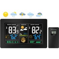 Funkwetterstation mit lcd Farbdisplay Wettervorhersage Außensensor mit lcd Display Uhrzeit/Datumsanzeige Anzeige Innen- und Außentemperatur und von ECHOS
