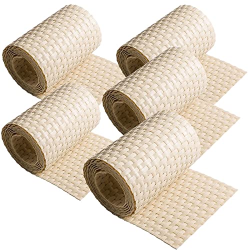 5 x Poly-Rattan Sichtschutzstreifen für Doppelstabzaun Doppelstab Matten Flechtzaun 19|255 cm Creme von ECI