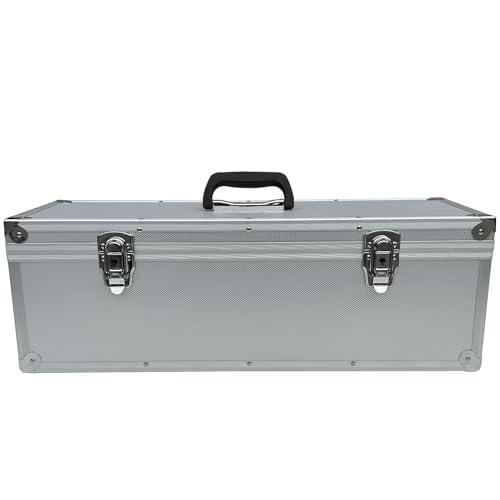 Alubox Alukoffer Silber Koffer Werkzeugkoffer Aufbewahrung leer 20x20x60 cm Deckel abnehmbar von ECI