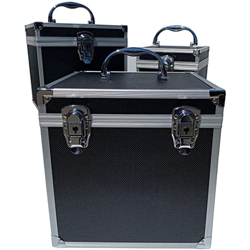 Aluminium Koffer Leer Box Schwarz Würfelform Werkzeugkoffer 25x25x25 cm mit Rasterschaum von ECI
