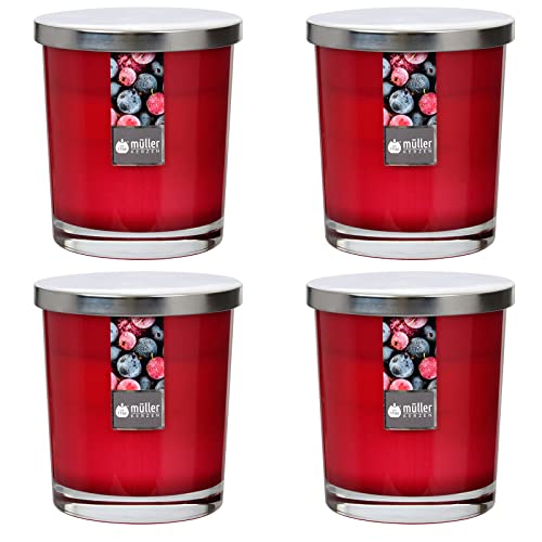 Maxi Duft-Kerzenglas Windlicht 110/95 mm mit Deckel | Set 4 Stck. | Wild Berries von ECI