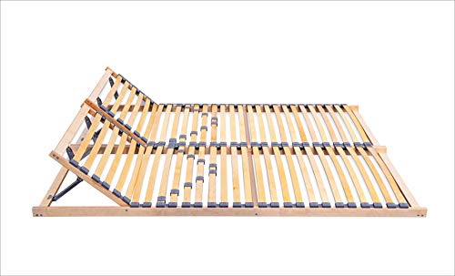 ECOFORM Lattenrost mit Integrierter KOPFTEILVERSTELLUNG und Härtegradregulierung 120/140/160/180/200x200cm, Federholzrahmen Bettrahmen, Kopfteil Verstellbar - vom Hersteller (140 x 200 cm) von ECOFORM