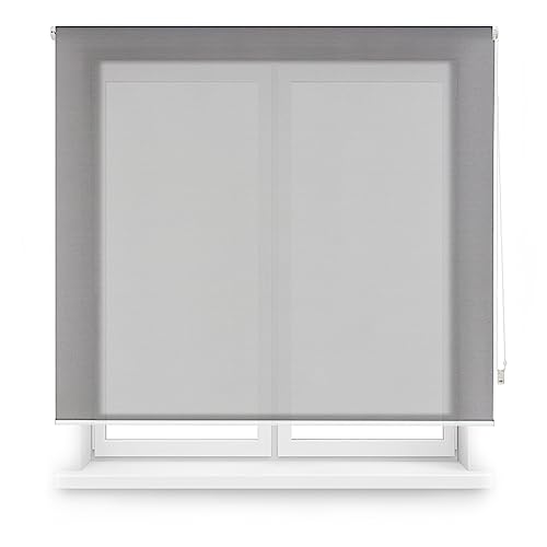ECOMMERC3 Rollo für Bildschirm, Größe 155 x 180 cm, einfache Installation an Wand oder Decke, Stoffgröße, 152 x 175 cm, Dunkelgrau von ECOMMERC3