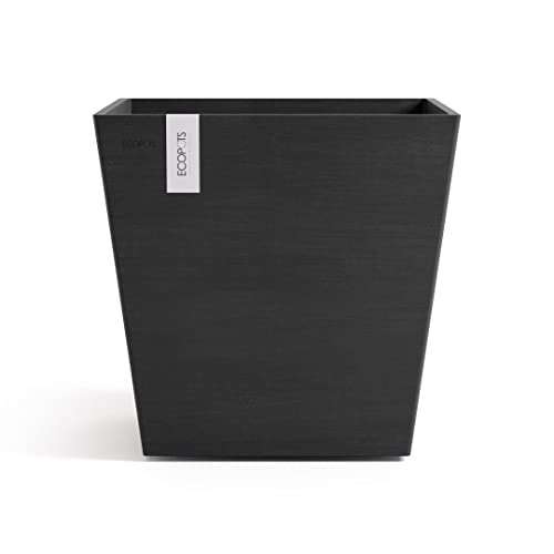 Ecopots Blumentopf Rotterdam Dunkel Grau - 30 x 30 cm quadratisch groß - Pflanzentopf aus Recycling Kunststoff - Übertopf modern für Indoor und Outdoor von Ecopots