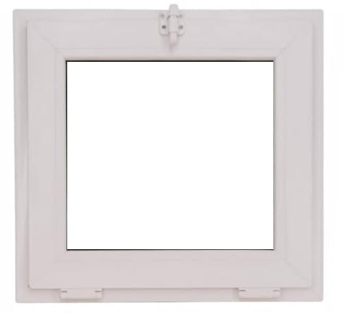 ECOPROF Kellerfenster | Gartenhaus Fenster | Kunststoff Fenster | Maße 50x60 cm (500x600 mm) | Farbe: Weiß | 52mm Profil von ECOPROF.eu