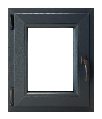 ECOPROF Kellerfenster | Langlebiges Kunststoff-Fenster | Maße 60x50 cm (600x500 mm) | Dreh-Kipp Fenster DIN Links | Farbe: Anthrazit (beidenseitig) | 70mm Profil von ECOPROF.eu
