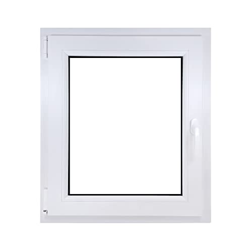 ECOPROF Kellerfenster | Langlebiges Kunststoff-Fenster | Maße 60x80 cm (600x800 mm) | Dreh-Kipp Fenster DIN Links | Farbe: Anthrazit | 70mm Profil von ECOPROF.eu