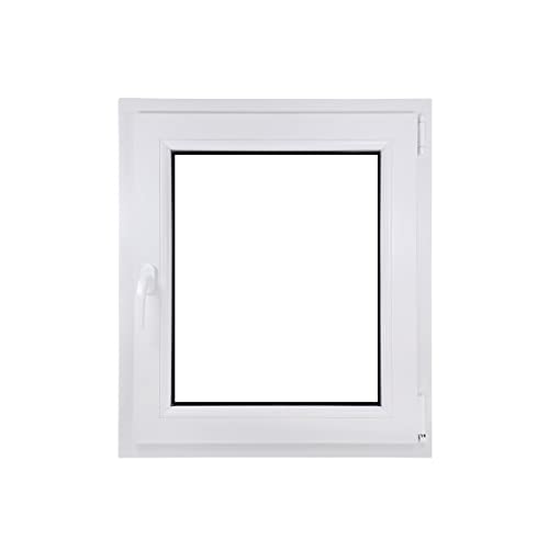 ECOPROF Kellerfenster | Langlebiges Kunststoff-Fenster | Maße 60x80 cm (600x800 mm) | Dreh-Kipp Fenster DIN Rechts | Farbe: Anthrazit | 70mm Profil von ECOPROF.eu
