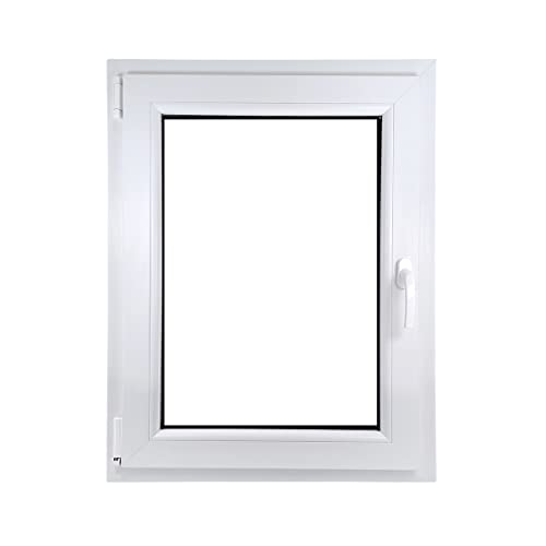 ECOPROF Kellerfenster | Langlebiges Kunststoff-Fenster | Maße 70x90 cm (700x900 mm) | Dreh-Kipp Fenster DIN Links | Farbe: Weiss | 70mm Profil von ECOPROF.eu
