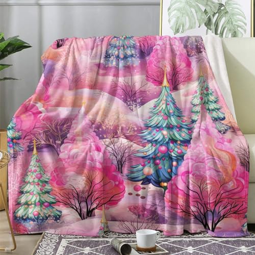 ECOTOS Kuscheldecke 150x200 Weihnachtsbaum Flauschige Decke Weihnachten Mädchen Fleecedecke Sofadecke Couchdecke, Flanell Decken Blanket, Große XL Wohndecke Winter Warm Weich von ECOTOS