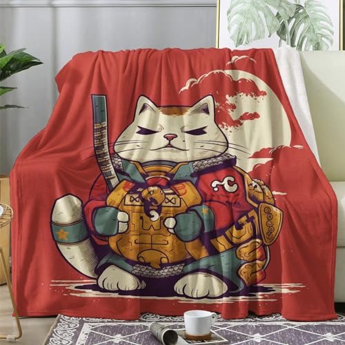 ECOTOS Kuscheldecke Katzen Flauschig Decke 230x270 Anime Japanische Fleecedecke Sofadecke Couchdecke, Flanell Decken Blanket, Große Wohndecke Winter Warm Weich von ECOTOS