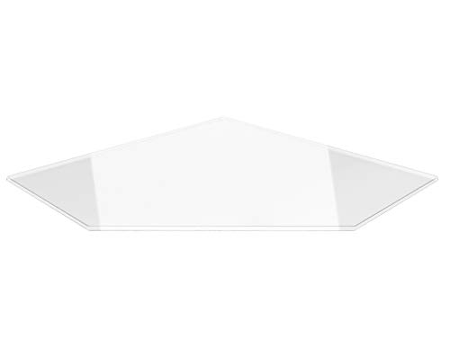 Fünfeck 130x130cm - XXL Funkenschutzplatte Klarglas Kaminbodenplatte Glasplatte Kaminofenunterlage Ofenplatte (Fünfeck 130x130cm ohne Silikon-Dichtung) von ECOfoxx
