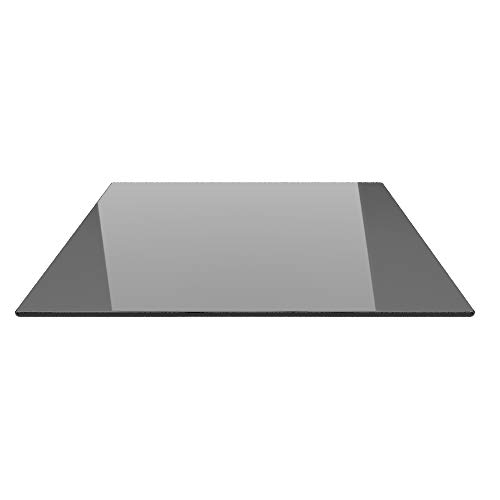 Rechteck 100x110cm Glas schwarz - Funkenschutzplatte Kaminbodenplatte Glasplatte f. Kaminofen (Schwarz RE100x110cm - mit Silikon-Dichtung) von ECOfoxx