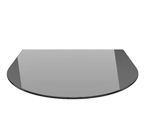 Rundbogen 100x110cm Glas schwarz - Funkenschutzplatte Kaminbodenplatte Glasplatte (Schwarz RB100x110cm - mit Silikon-Dichtung) von ECOfoxx