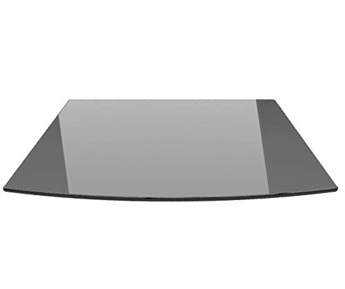 Segmentbogen 120x140cm Glas schwarz - XXL Funkenschutzplatte Kaminbodenplatte Glasplatte f. Kaminofen Ofenunterlage (Segmentbogen 120x140cm mit Dichtung) von ECOfoxx