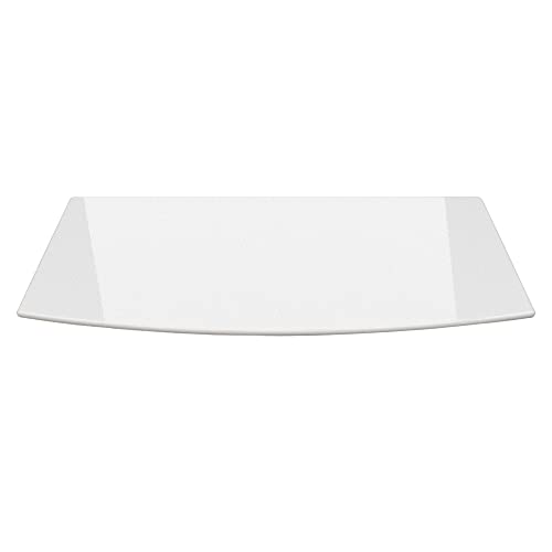 WEIßE Kamin Glasbodenplatte Funkenschutz Kaminplatte Glas Ofen Platte NEU (Ohne Dichtung, Segmentbogen 100x60cm) von ECOfoxx
