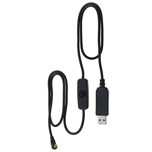 ECSiNG USB 5V auf DC 12V 4mm X 1,7mm Netzkabel USB Spannungsaufwärtswandlerkabel 5V auf 12V Boost Kabel Zubehör 1.2m von ECSiNG