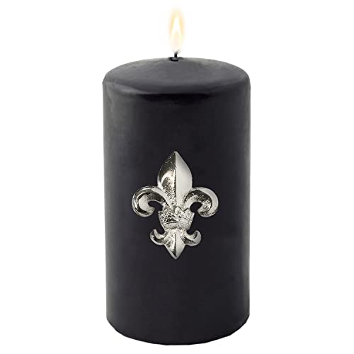 EDZARD 4er-Set Kerzenpins Lilie, Kerzenstecker für Stumpenkerzen, Stecker aus vernickeltem Aluminium mit Silber-Optik, Höhe 6,5 cm von EDZARD
